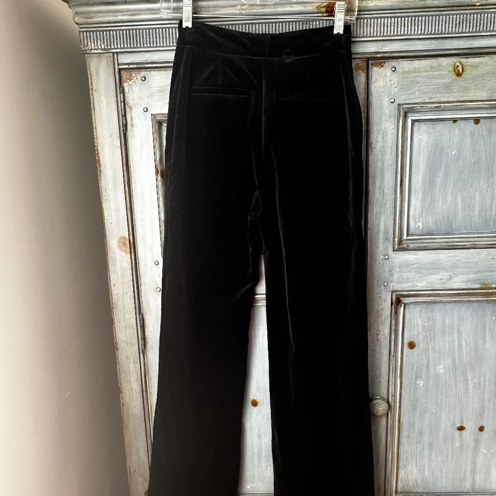Sezane Velvet Florentine Trousers in Dark Blue Size 34